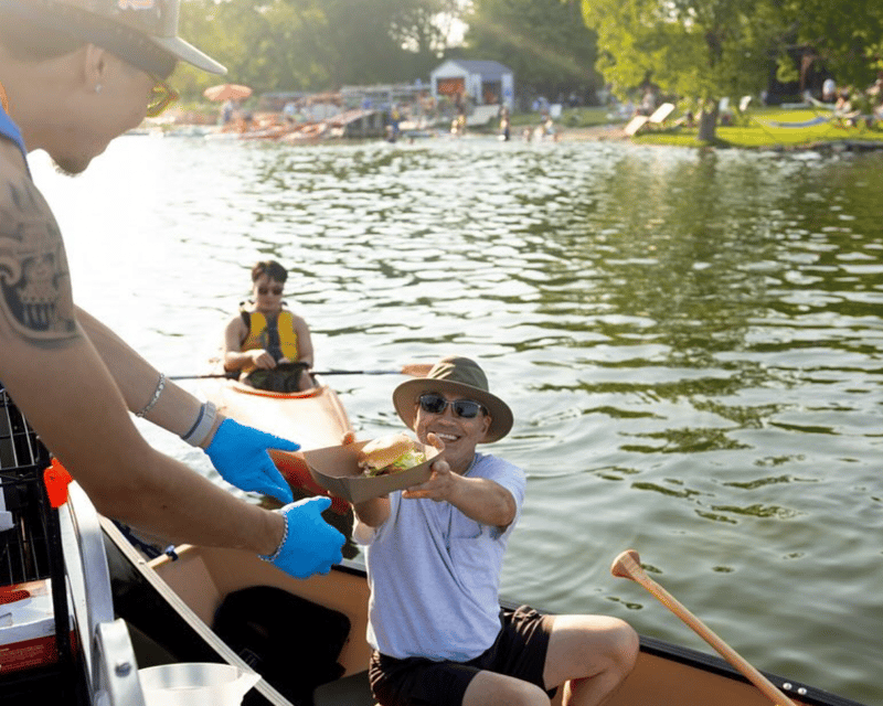1-Hour Burger Barge Paddle Rental in Madison