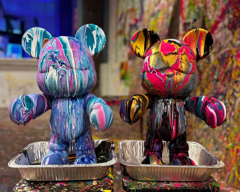 Fluid Art Bear Painting Class in Santa Monica