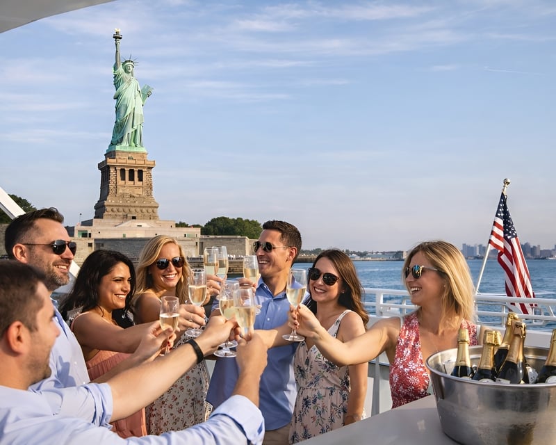 Statue of Liberty & Skyline Prosecco Cruise in NYC