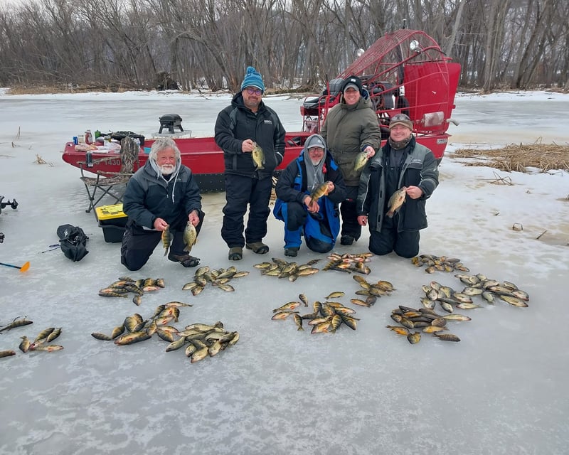 Guided Airboat Ice Fishing on the Mississippi River