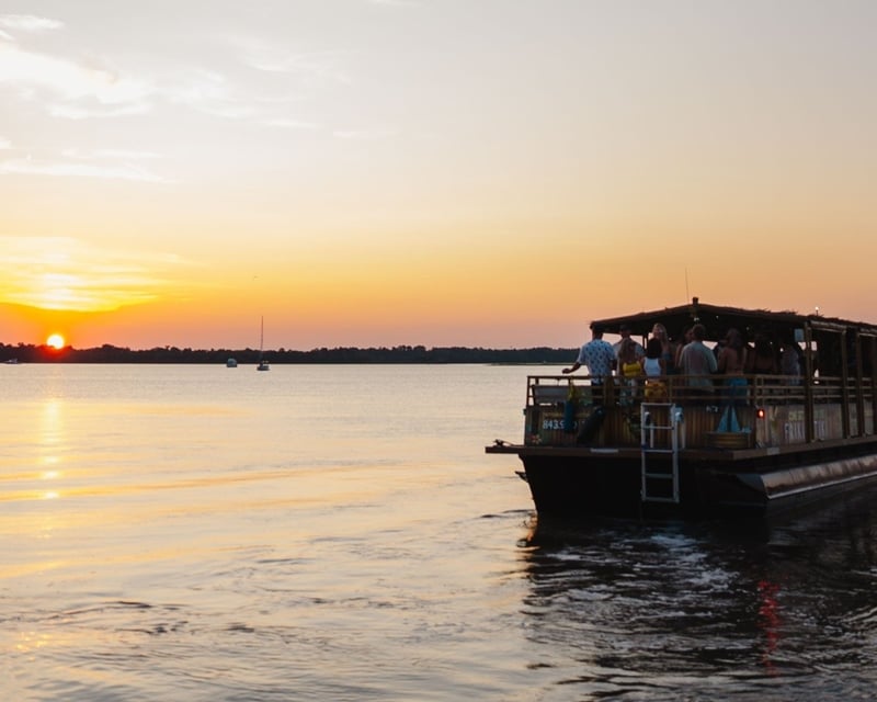 Sunset Tiki Boat Harbor Cruise in Charleston