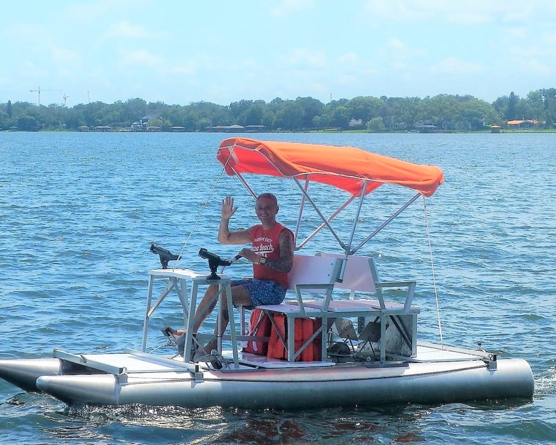 Shaded Paddle Boat Rental on Lake Fairview in Orlando
