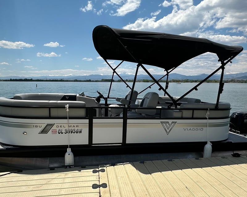 Pontoon Boat Rental with Tubing Tow Bar in Loveland
