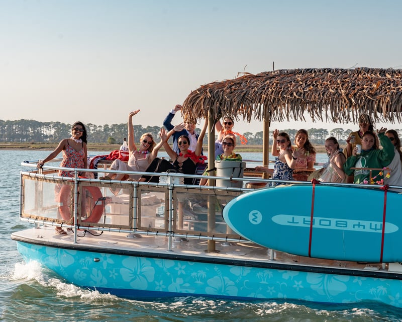 Private Tiki Boat Cruise to Sandbars in Folly Beach