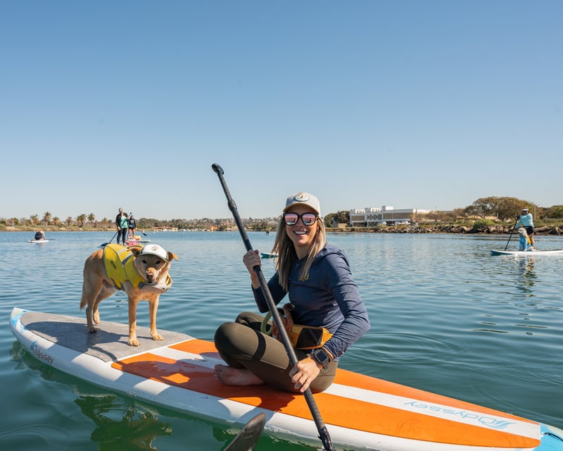 Private Paddle Board Lesson With Your Dog in San Diego