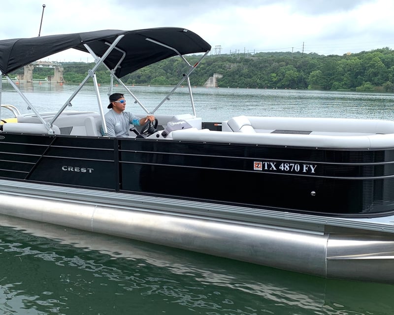 Captained Party Pontoon Charter With Slide on Lake Travis