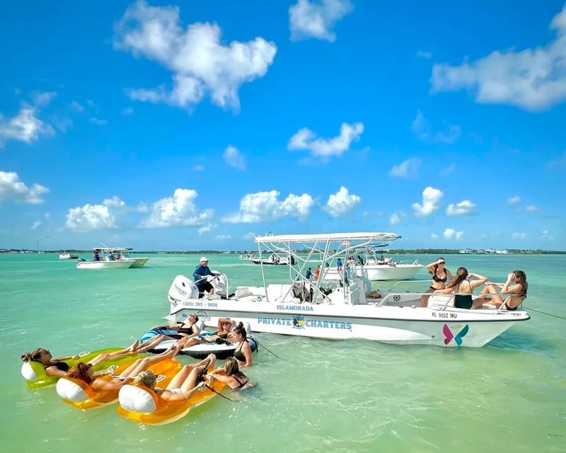 Private Islamorada Sandbar Boat Charter with Water Toys